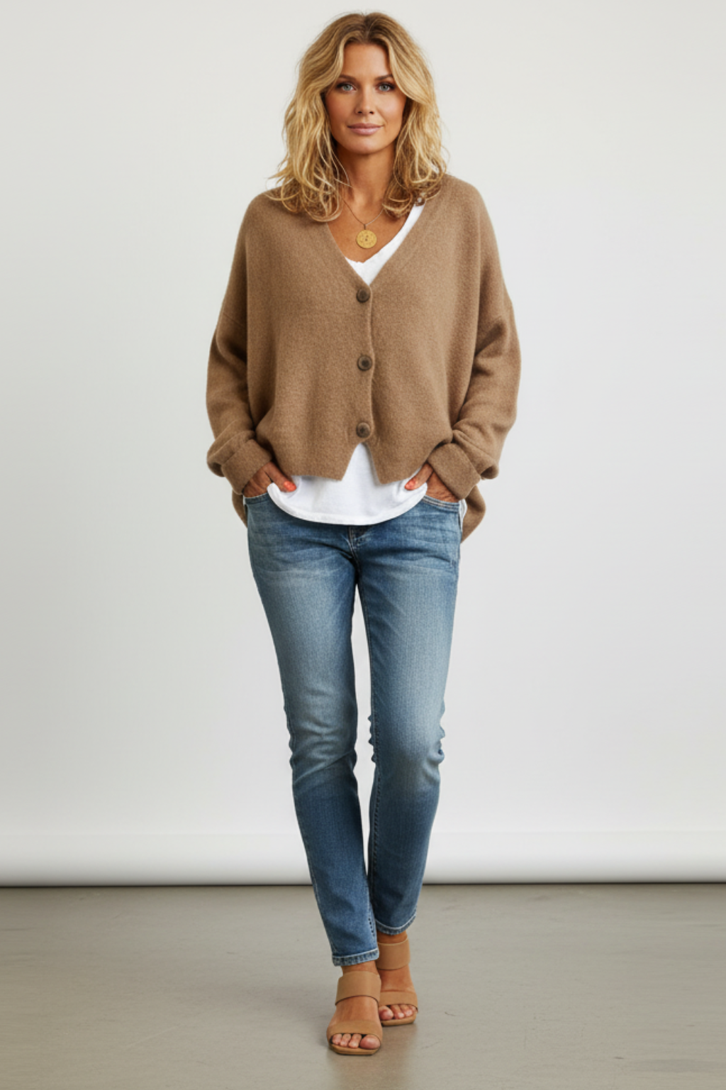 Cardigan in maglia comodo da donna per un look a strati impeccabile