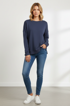 Felpa da Donna Tinta Unita Casual e Confortevole