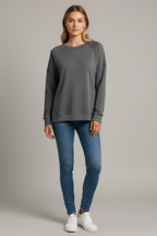 Felpa da Donna Tinta Unita Casual e Confortevole