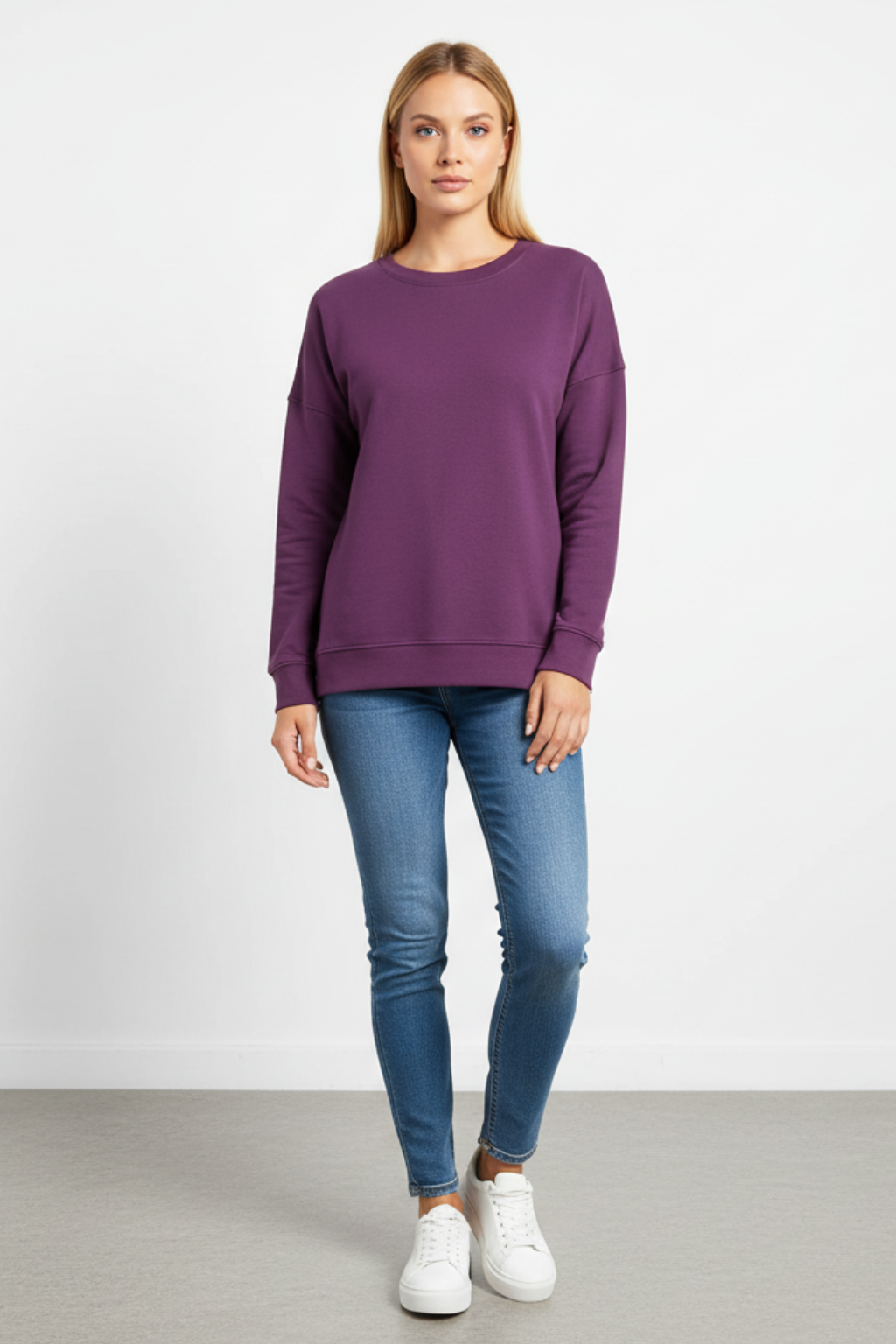 Felpa da Donna Tinta Unita Casual e Confortevole