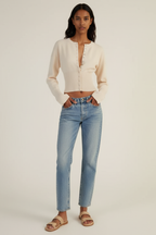 Cardigan Cropped Aderente da Donna con Bottoni