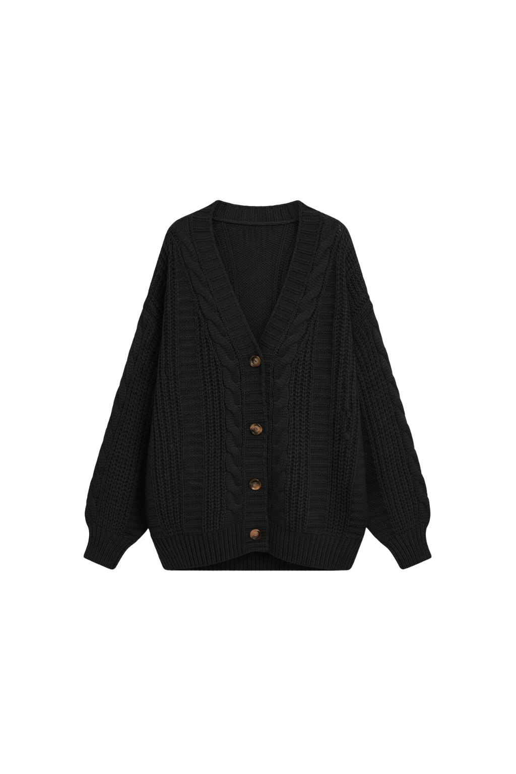 Cardigan oversize da donna in maglia a trecce