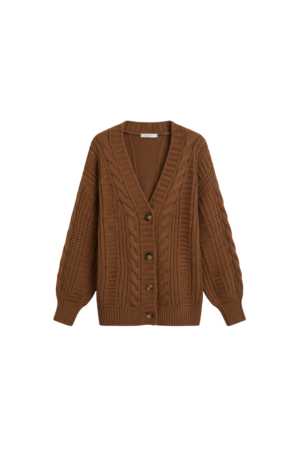 Cardigan oversize da donna in maglia a trecce