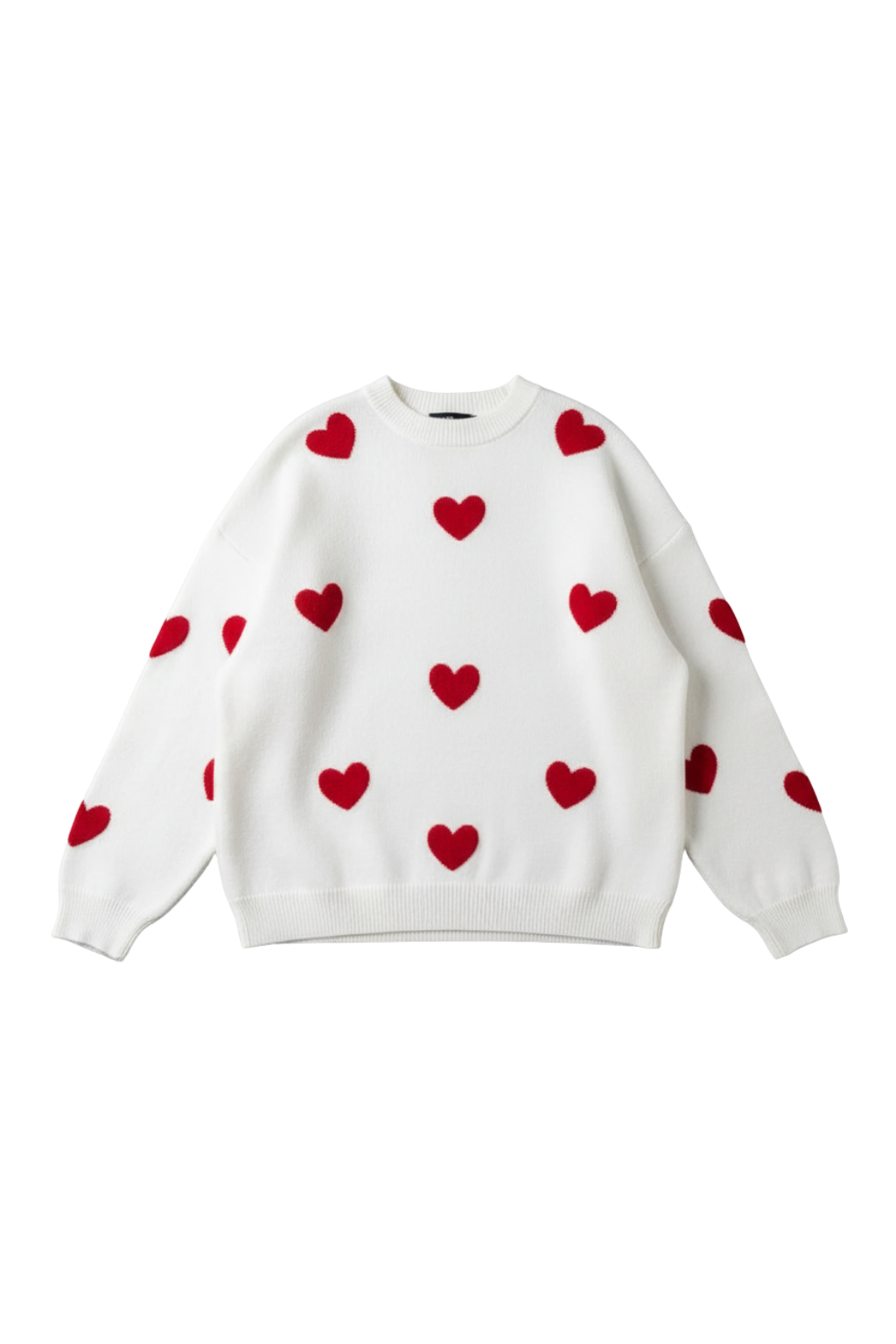 Maglione Oversize da Donna a Girocollo con Stampa a Cuore