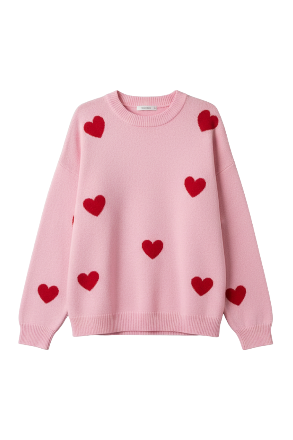 Maglione Oversize da Donna a Girocollo con Stampa a Cuore