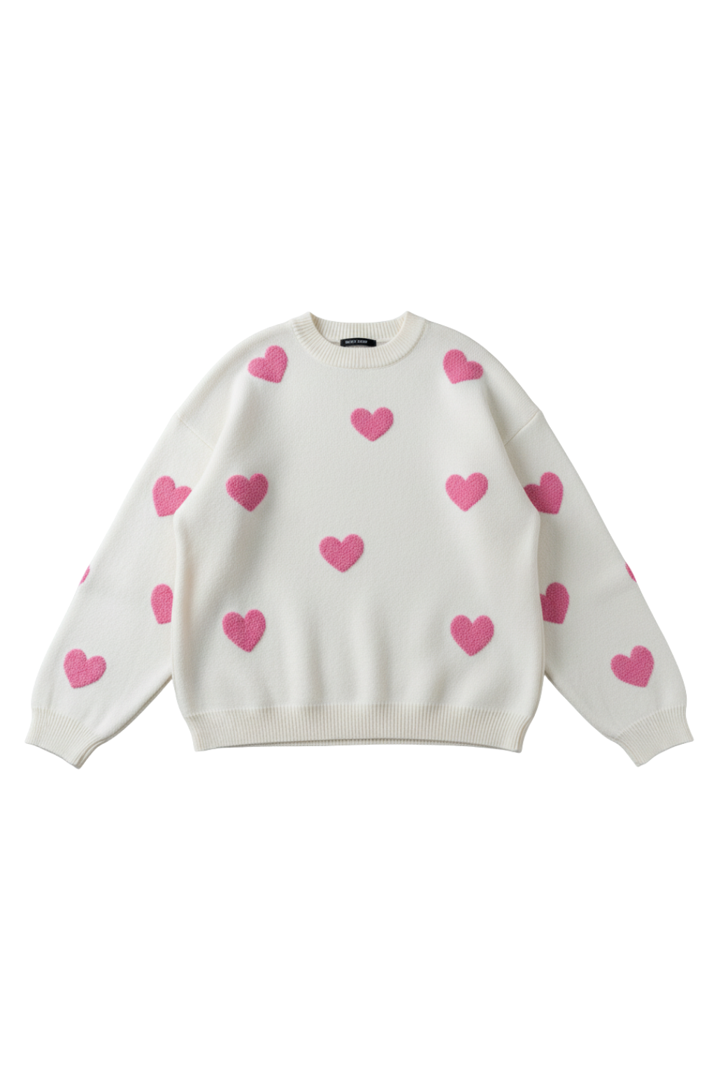 Maglione Oversize da Donna a Girocollo con Stampa a Cuore