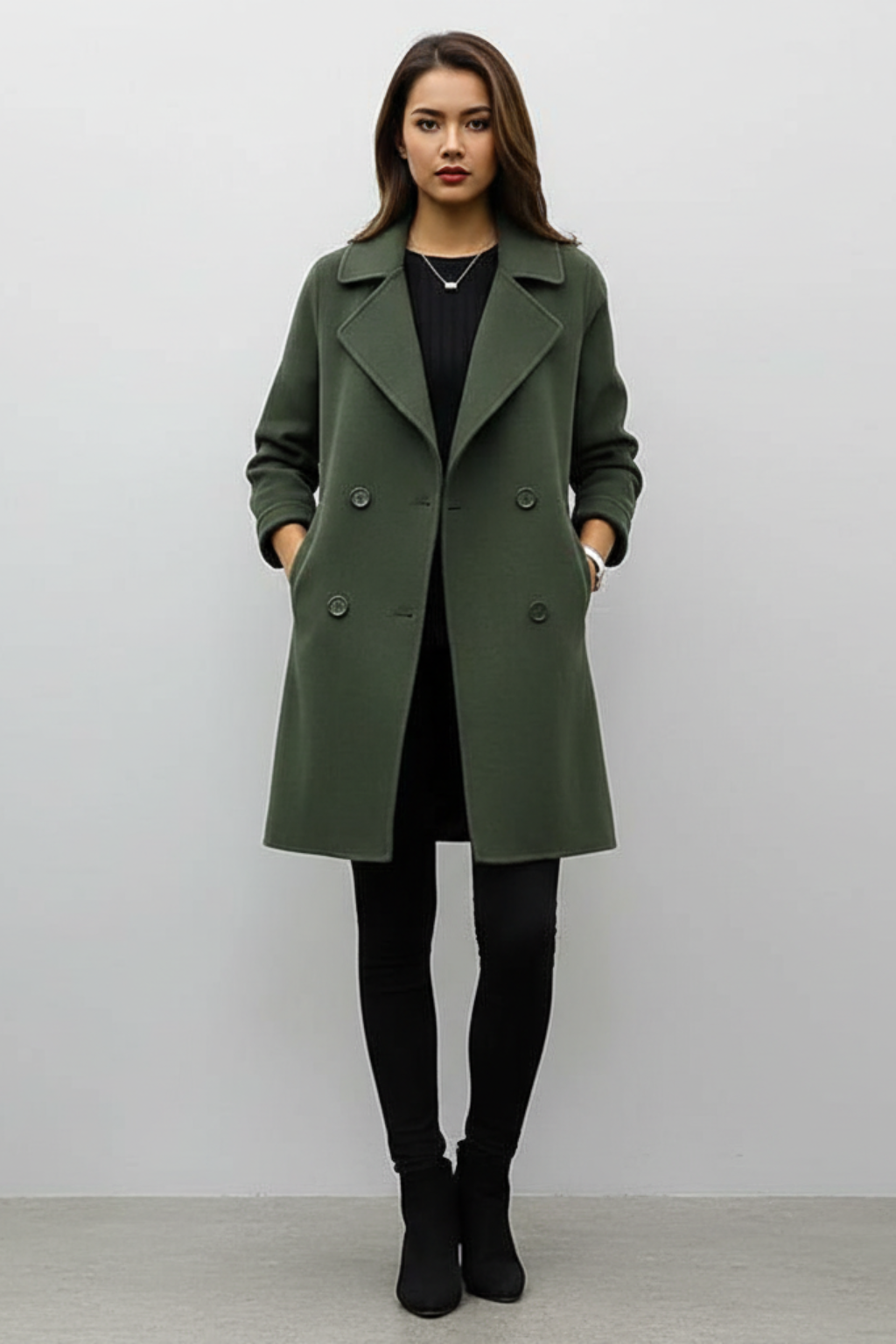 Trench Doppio Petto Elegante da Donna