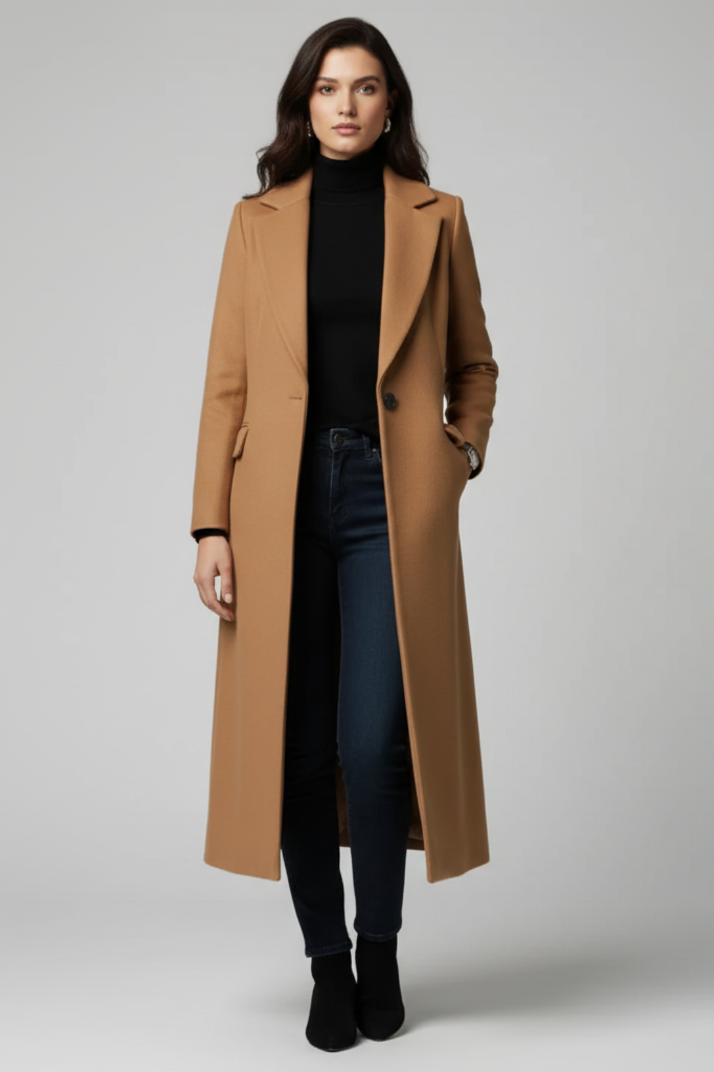 Trench lungo sartoriale da donna