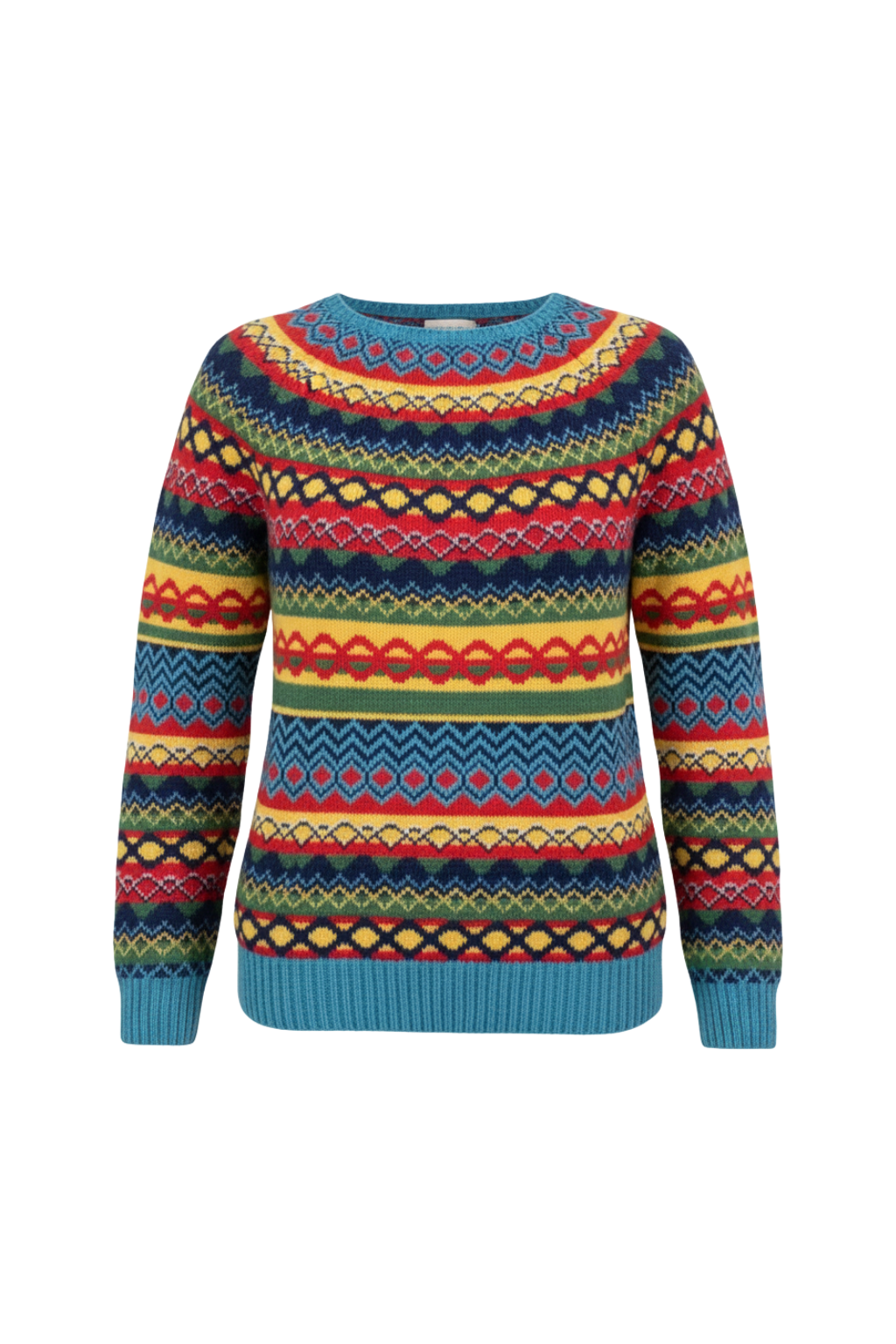 Maglione da donna in maglia Fair Isle - Caldo pullover invernale a girocollo