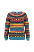 Maglione da donna in maglia Fair Isle - Caldo pullover invernale a girocollo