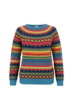 Maglione da donna in maglia Fair Isle - Caldo pullover invernale a girocollo