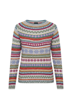 Maglione da donna in maglia Fair Isle - Caldo pullover invernale a girocollo