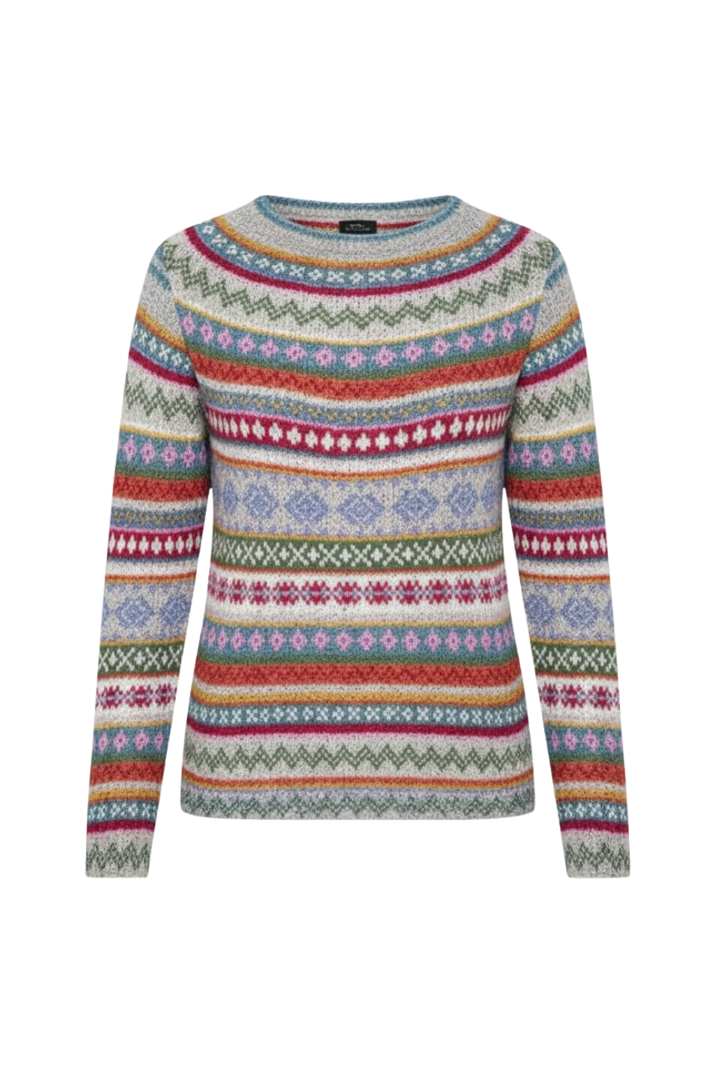 Maglione da donna in maglia Fair Isle - Caldo pullover invernale a girocollo