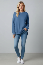 Felpa da Donna Tinta Unita Casual e Confortevole